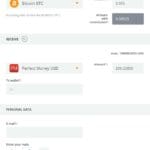 Mine.Exchange payment screen